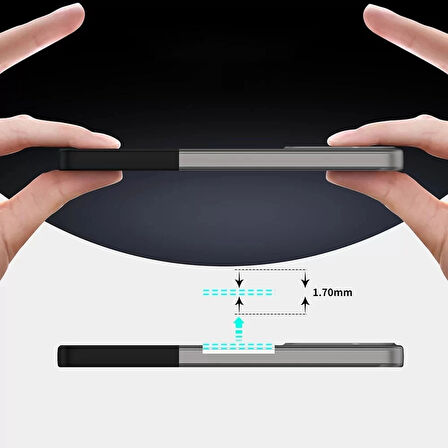 Samsung Galaxy A15 Kılıf Magsafe Şarj Duble 1.7mm Kapak Kart Bölmeli Lacivert Siyah Gri Renkleriyle