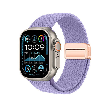 Apple Watch Ultra 49mm Lopard Krd-134 Örgü Tasarımlı Hasır Kordon Strap Kayış