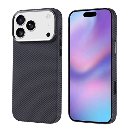 Apple İphone 17 Pro Max Kılıf Magsafe Şarj Özellikli Karbon Fiber Görünümlü Lopard Nekst Kapak