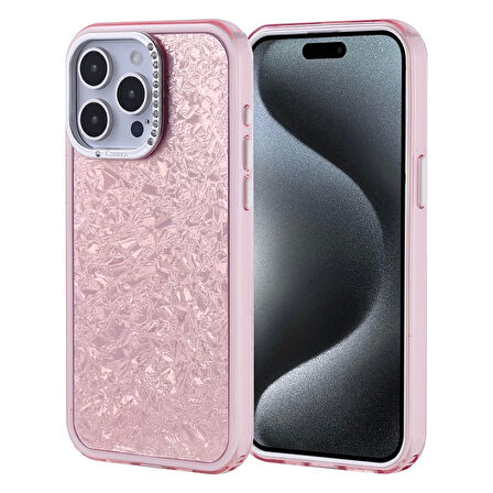 Apple İphone 15 Pro Max Kılıf Taşlı Tasarımlı Lopard Kapi Kapak