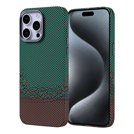 Apple İphone 15 Pro Max Kılıf Magsafe Şarj Özellikli Karbon Fiber Görünümlü Lopard Nekst Kapak