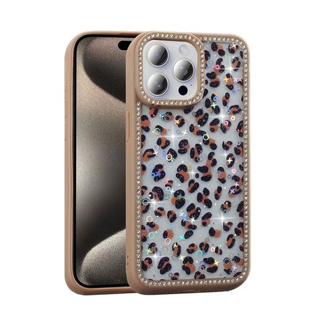 Apple İphone 15 Pro Kılıf Taşlı Simli Kenarları Silikon Parıltılı Azra Kapak Telefon Kılıfı Kamera Korumalı Yıldız&Kelebek Desenleriyle