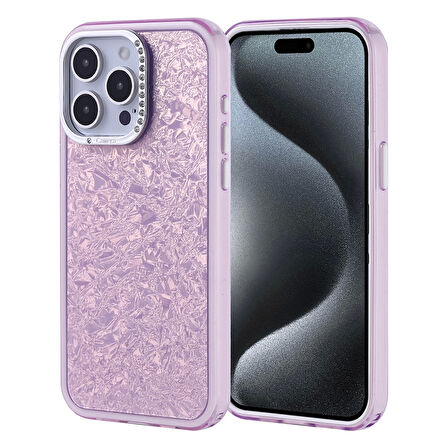 Apple İphone 15 Pro Max Kılıf Taşlı Tasarımlı Lopard Kapi Kapak