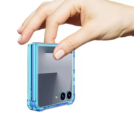 Samsung Z Flip 7 Kılıf Full Camlı Kıpta Kapak - Şeffaf, Ultra İnce, 360° Kapak Koruma Telefon Kılıfı