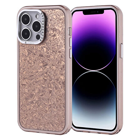 Apple İphone 14 Pro Max Kılıf Taşlı Tasarımlı Lopard Kapi Kapak