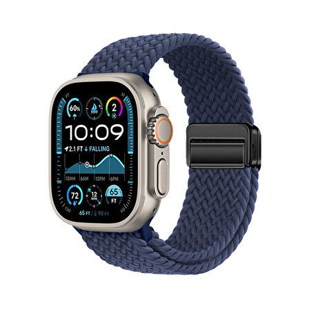 Apple Watch Ultra 49mm Lopard Krd-134 Örgü Tasarımlı Hasır Kordon Strap Kayış
