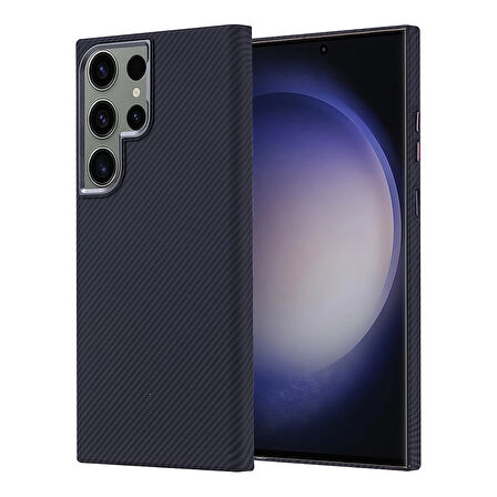 Samsung Galaxy S23 Ultra Kılıf Magsafe Şarj Özellikli Karbon Fiber Görünümlü Lopard Nekst Kapak