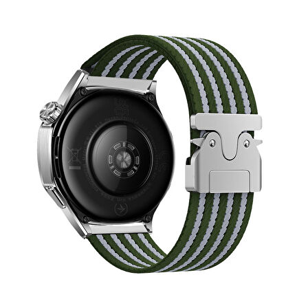 Samsung Galaxy Watch 46mm Lopard Krd-133 22mm Naylon Kumaş Hasır Örgülü Kordon