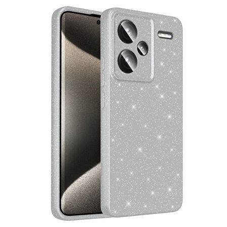 Xiaomi Redmi Note 13 Pro Plus 5g Kılıf Simli Işılıtılı Renkli Parlak Kamera Korumalı Silikon Kapak Koton