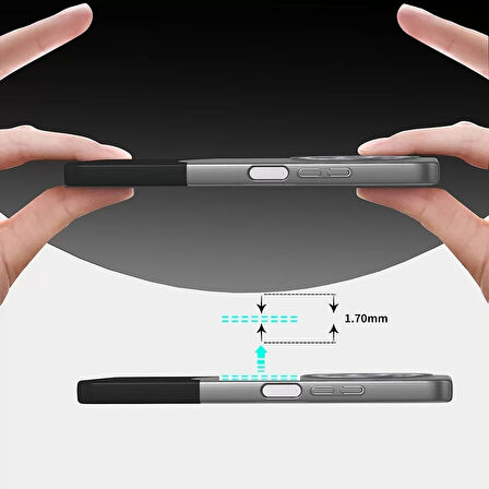 Xiaomi Redmi 14c 4g Kılıf Magsafe Şarj Duble 1.7mm Kapak Kart Bölmeli Lacivert Siyah Gri Renkleriyle