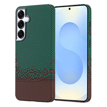 Samsung Galaxy S24 Plus Kılıf Magsafe Şarj Özellikli Karbon Fiber Görünümlü Lopard Nekst Kapak