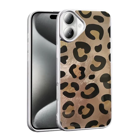 Apple İphone 16 Kılıf Parlak Desenli Silikon Mep Kapak Telefon Kılıfı Leopar-Fiyonk-Geo Desenleriyle