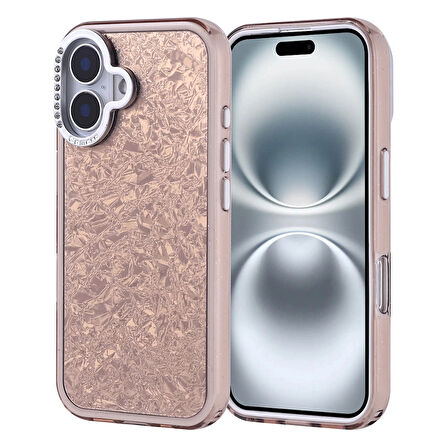 Apple İphone 16 Kılıf Taşlı Tasarımlı  Lopard Kapi Kapak