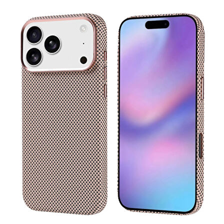 Apple İphone 17 Pro Max Kılıf Magsafe Şarj Özellikli Karbon Fiber Görünümlü Lopard Nekst Kapak