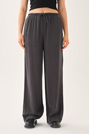 Beli Lastikli İpek Dokulu Pantolon