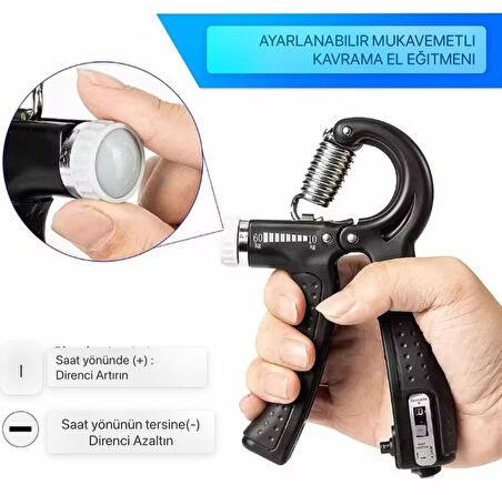 Sayaçlı Ayarlanabilir El Yayı 5-60 Kg (2 Adet) | El Bilek Parmak Önkol Kas Güçlendirici Egzersiz