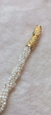 İncihanem Beyaz Kum İnci Kolye 3-4 MM 5 Dizi 35 cm İnce