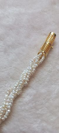 İncihanem Beyaz Kum İnci Kolye 3-4 MM 5 Dizi 35 cm İnce