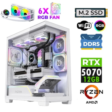 Xaser JETT X180 Ryzen 7 7700X 16GB DDR5 Ram 1TB M.2 NVMe SSD 12GB RTX5070 Sıvı Soğutmalı Oyuncu Bilgisayarı