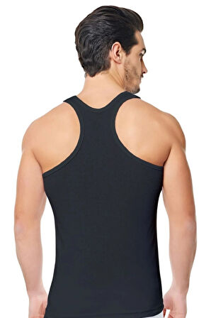 Erkek Siyah 6 Adet Pamuklu Ribana Sporcu Atlet Seher003