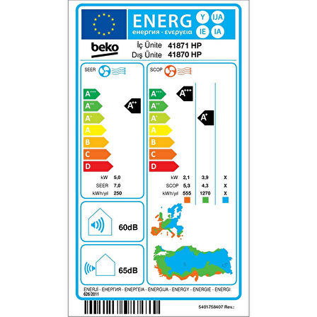 Beko 41870 Hp 18000 Btu A++ Duvar Tipi Klima
