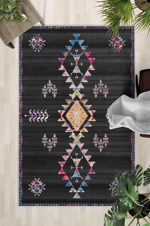 Kaymaz Taban Yıkanabilir Halı – Mutfak, Salon, Yatak Odası için Modern Dijital Baskı Halı (SLN_HALI_