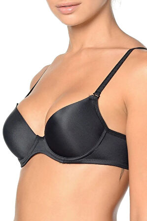 Micro Kaplı Desteksiz Sütyen Siyah