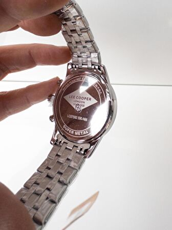 Lee cooper 43 mm dual time çelik erkek kol saati