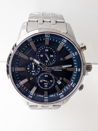 Lee cooper 43 mm dual time çelik erkek kol saati