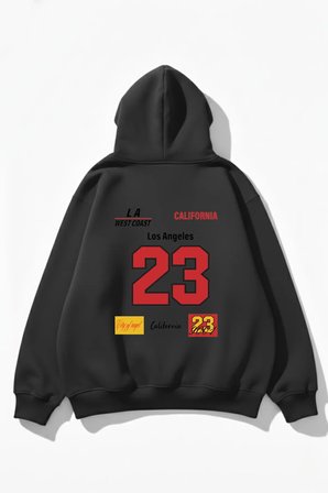 Unisex Yumuşak Dokulu Kalbin İzi Baskılı Tasarım Oversize 3 İplik Hoodie Sweatshirt