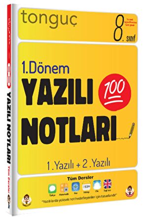 Tonguç Yayınları 8. Sınıf Yazılı Notları 1. Dönem 1 Ve 2. Yazılı