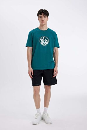 DeFacto Regular Fit Bisiklet Yaka Baskılı Kısa Kollu Tişört C5648AX24HSGN383