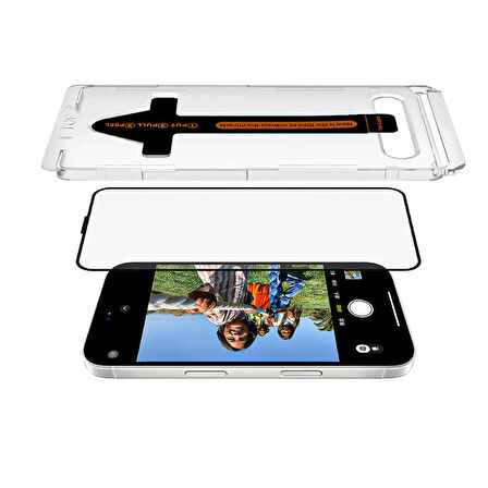 Apple iPhone 16 Pro Uyumlu Anti Dust Toz Önleyici Uygulama Aparatlı Temperli Cam Ekran Koruyucu