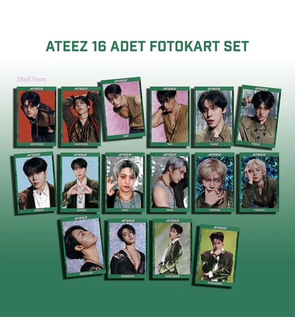Ateez 16 Adet Kpop Foto Kart Set