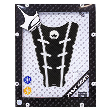 Yamaha R25 2014-2018 ile Uyumlu Kaydırmaz 6D Karbon 9 Parça Tank Pad Seti GC33