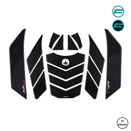 CF 450 MT 2024 ile Uyumlu Kaydırmaz 6D Karbon 17 Parça Tank Pad Seti GC39