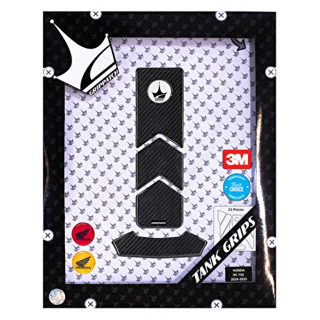 Honda NC750 2024-2025 ile Uyumlu Kaydırmaz 6D Karbon 11 Parça Tank Pad Seti GC45