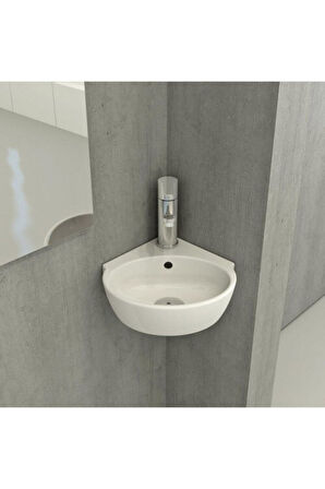 Bocchi Mini Köşe Lavabo 30 Cm - Parlak Beyaz 1392-001-0126 