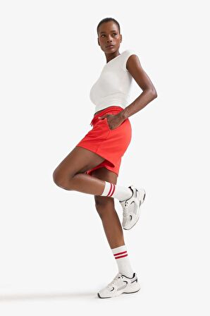 DeFactoFit Standart Fit Sporcu Kısa Paça Basic Düz Şort