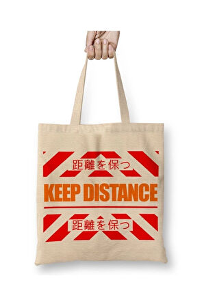 Evangelion Personal Space Beyaz Bez Çanta Uzun Saplı Alışveriş Çantası Plaj Çantası