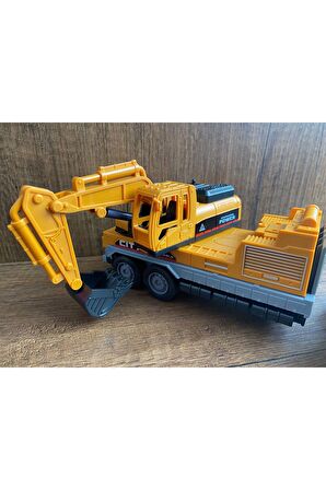 Kepçe Ekskavatör Oyuncak İş Makinesi Hareketli Kepçe Baş Kısmı Metal İş Makineleri Oyuncak Set