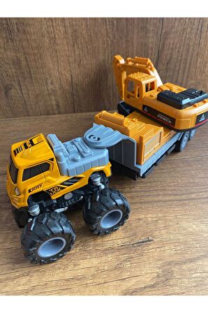 Kepçe Ekskavatör Oyuncak İş Makinesi Hareketli Kepçe Baş Kısmı Metal İş Makineleri Oyuncak Set