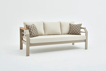 Assento Bahçe Oturma Grubu 3+1+1+Yüksek Sehpa - Kum Rengi