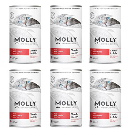 Molly Kuzu Etli Jöleli Kedi Konservesi 400 Gr. X 6 Adet