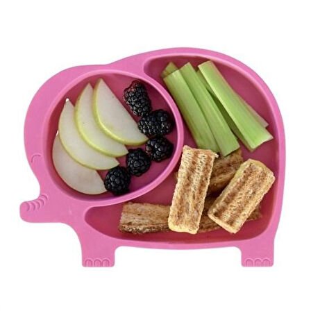 CT-STONES® Bebek ve Çocuk için Sevimli Fil Model Desenli Yemek Bebek Mama Kabı Bölmeli Tabak