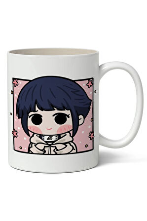 Naruto Hinata Anime Baskılı Beyaz Porselen Kupa Bardak