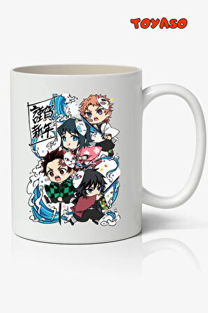 İblis Keser Demon Slayer Karakterler Anime Temalı Beyaz Kupa Bardak Sevgiliye Arkadaşa Hediye