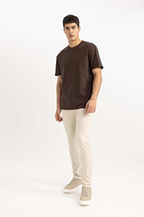 DeFacto Yazlık Gabardin Chino Kanvas Pantolon Slim Fit Dar Kesim Dar Paça Cepli B2089AX24SPBG700