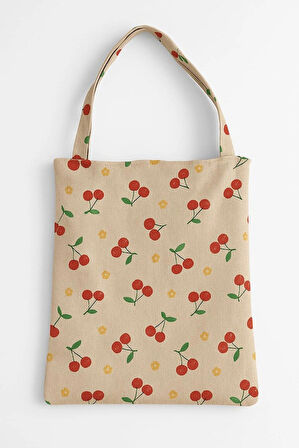 Kiraz Desenli Omuz Çantası