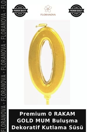 Premium 0 RAKAM GOLD MUM Buluşma Dekoratif Kutlama Süsü